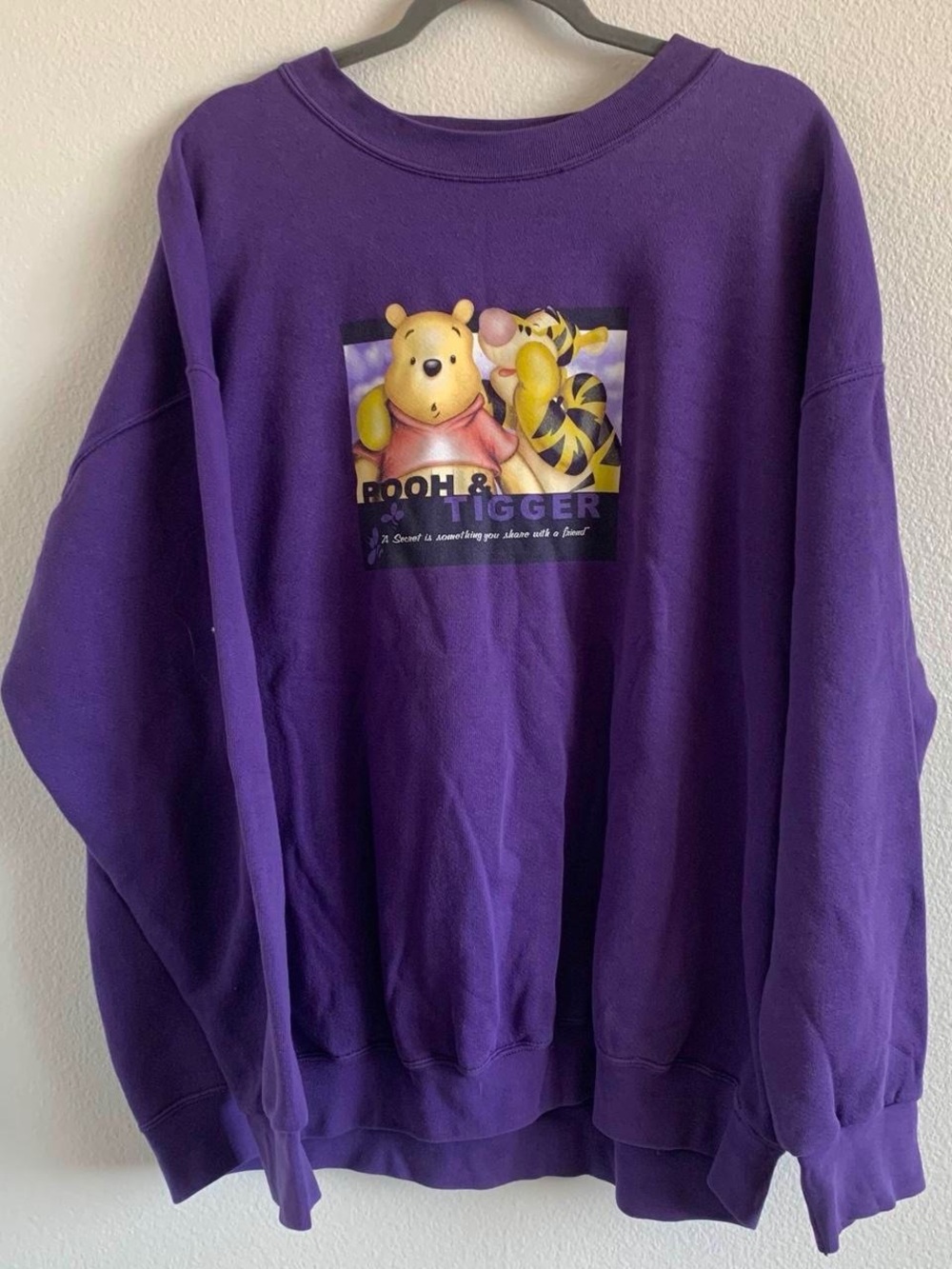 Disney Purple Crewneck Sweatshirt with Pooh & Tigger Graphic
